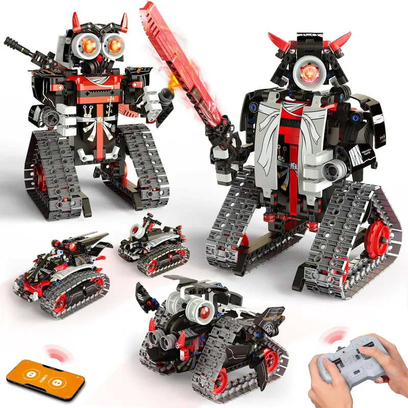 Opmind 5 in 1 STEM RC Robot Building Kit, red